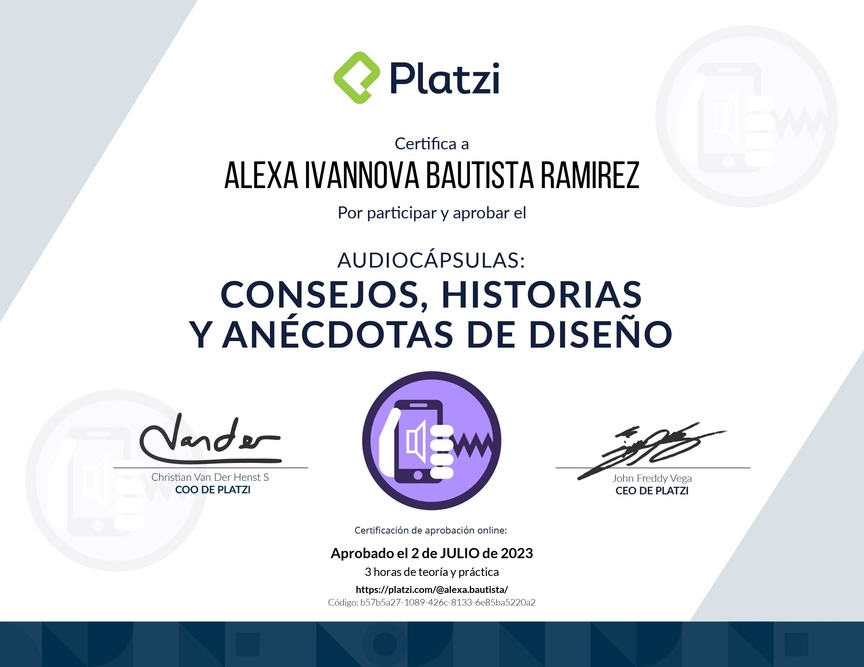Diploma de Audiocápsulas: Consejos, Historias y Anécdotas de Diseño