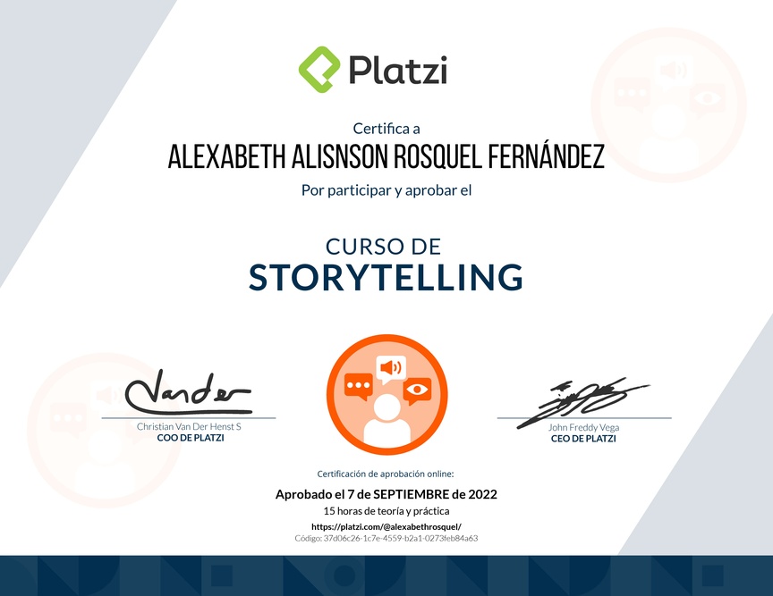 Diploma del Curso de Storytelling