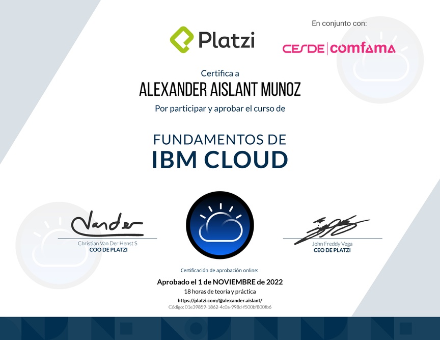 Diploma de Fundamentos de IBM Cloud