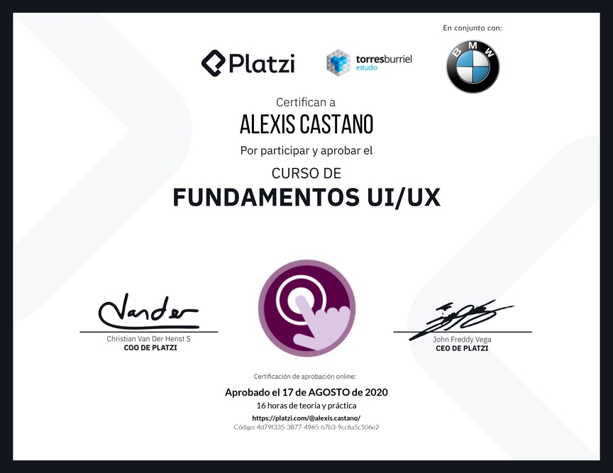 Diploma del Curso de Fundamentos UI/UX
