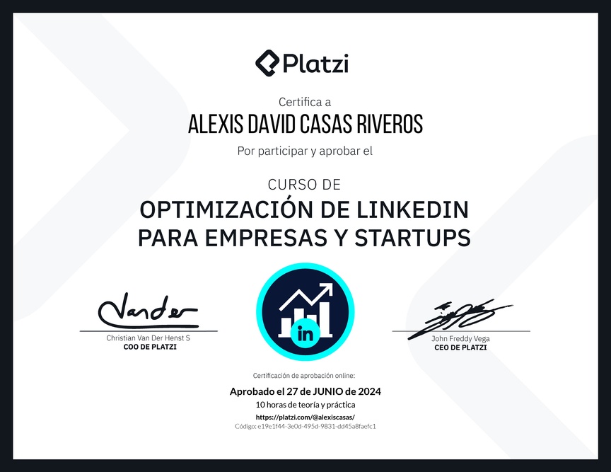 Diploma de Optimización de LinkedIn para Empresas y Startups