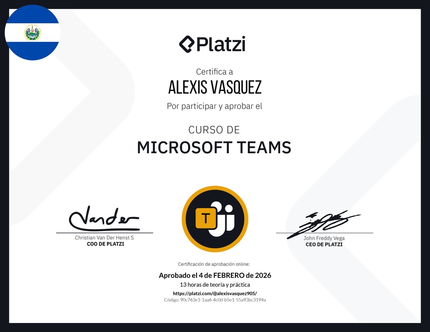 Diploma del Curso de Microsoft Teams