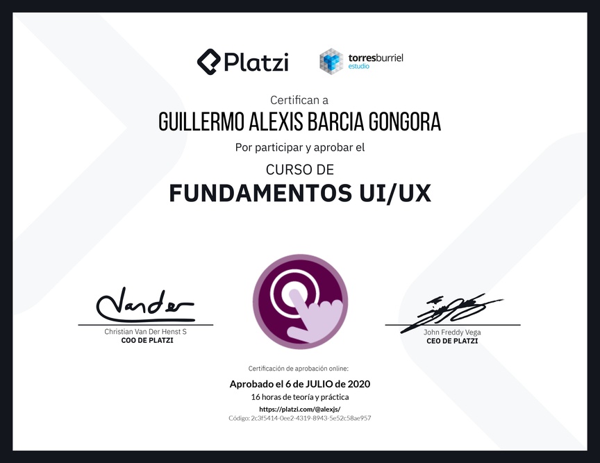 Diploma del Curso de Fundamentos UI/UX