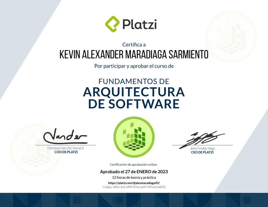Diploma de Fundamentos de Arquitectura de Software (2018)
