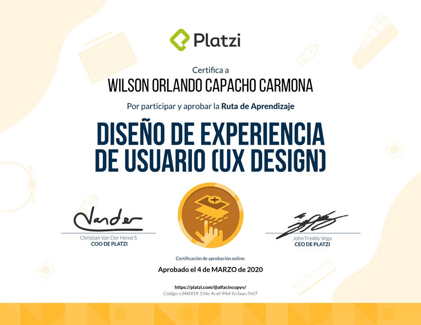 Diploma de la Ruta de Aprendizaje de Diseño de Experiencia de Usuario (UX Design)