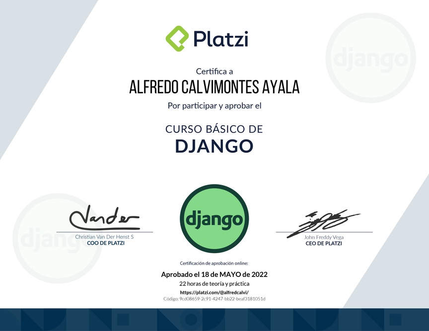 Diploma del Curso Básico de Django