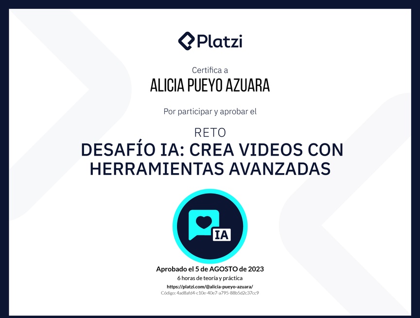Diploma de Desafío IA: Crea videos y animaciones con herramientas avanzadas de IA