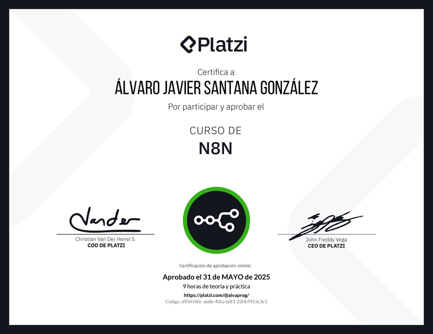 Diploma del Curso de N8N