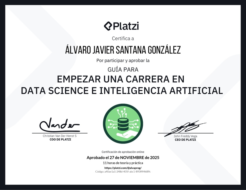 Diploma de Guía para Empezar una Carrera en Data Science e Inteligencia Artificial