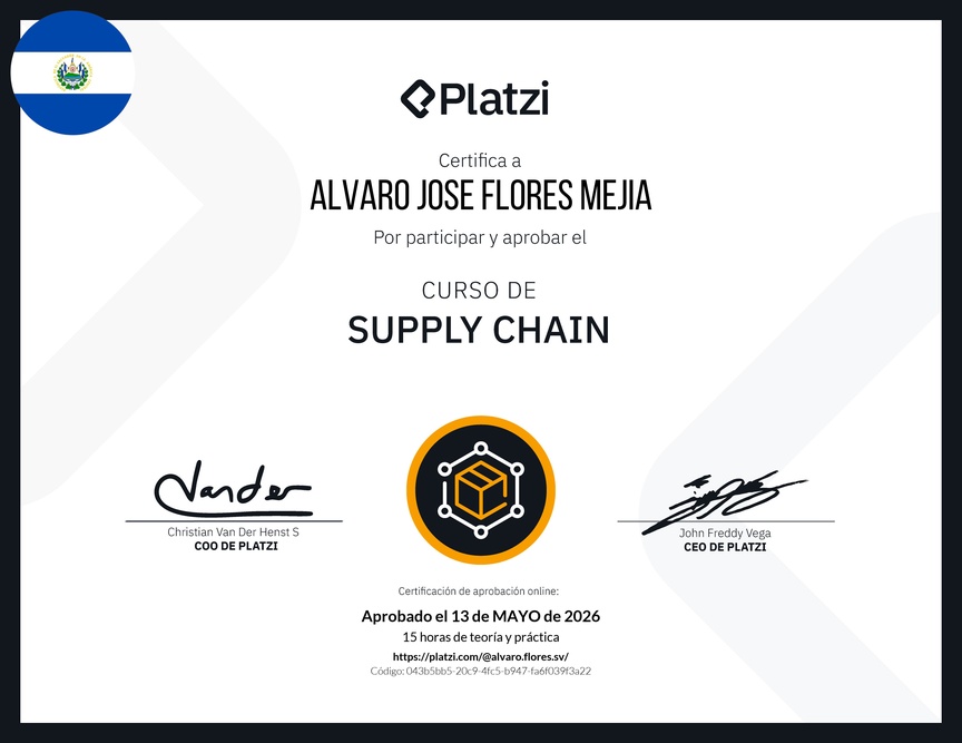 Diploma del Curso de Supply Chain