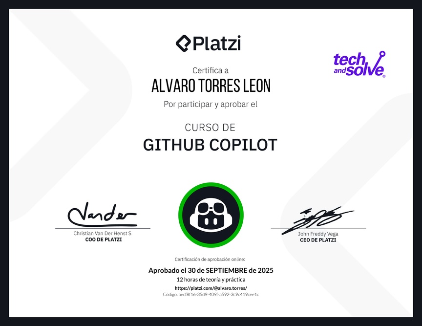 Diploma del Curso de GitHub Copilot