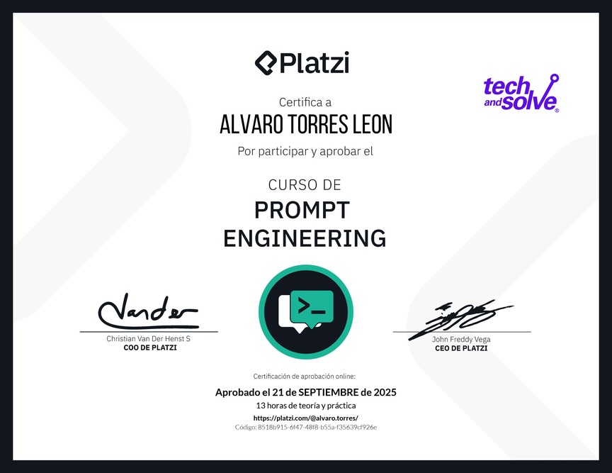 Diploma del Curso de Prompt Engineering