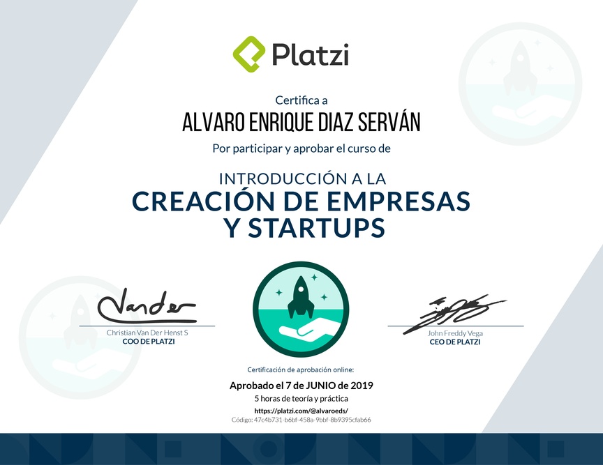 Diploma de Introducción a la Creación de Empresas y Startups