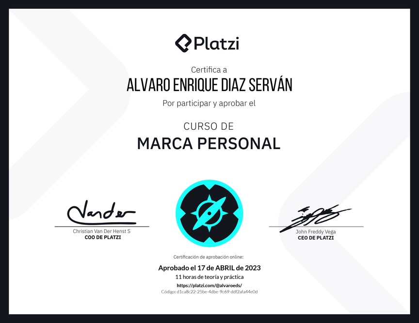 Diploma del Curso Gratis de Marca Personal