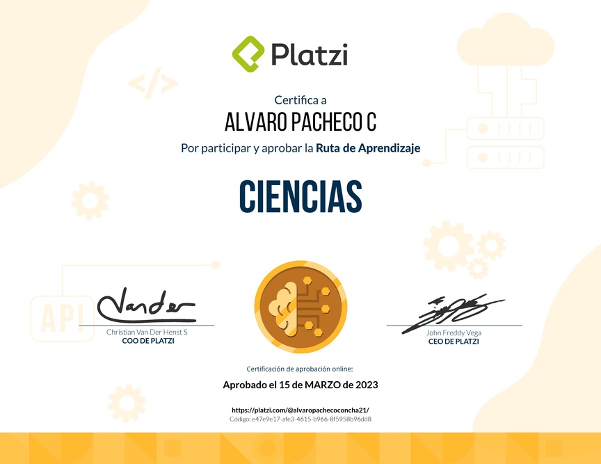 Diploma de la Ruta de Aprendizaje de Ciencias