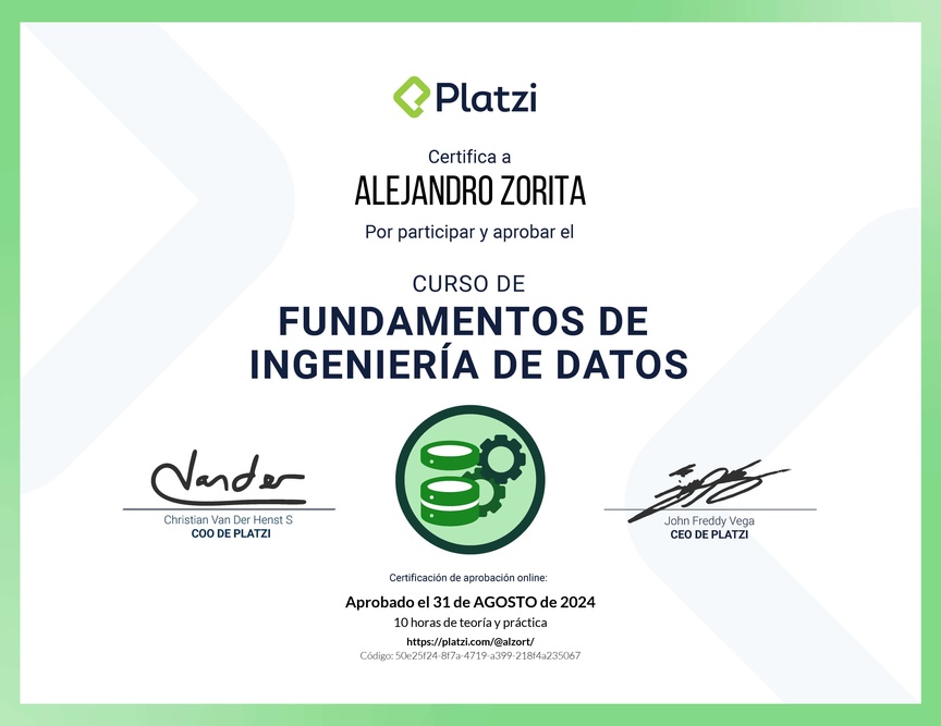 Diploma del Curso de Fundamentos de Ingeniería de Datos