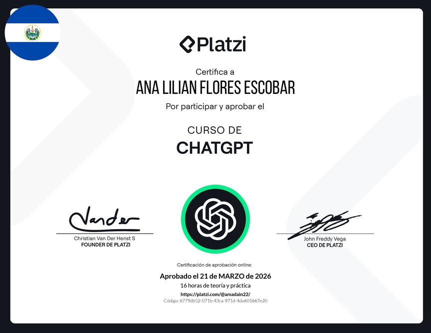 Diploma del Curso de ChatGPT