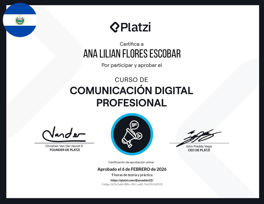 Diploma del Curso de Comunicación Digital Profesional