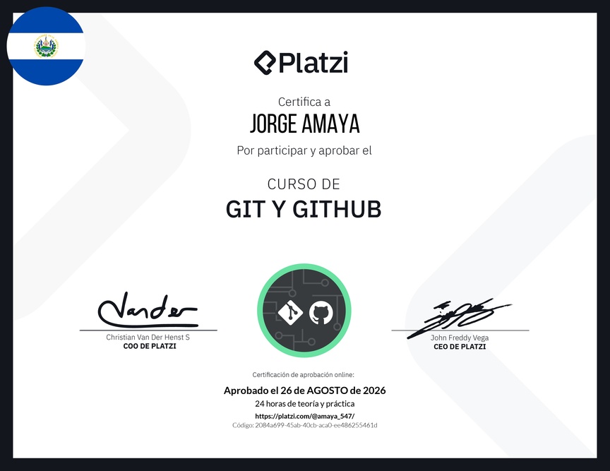 Diploma del Curso de Git y GitHub