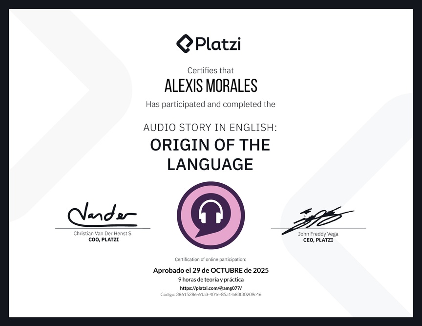 Diploma de Audio Historia en Inglés: Origen del idioma