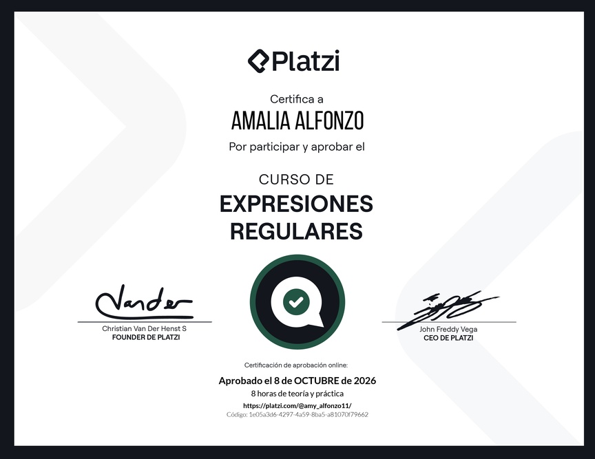 Diploma del Curso de Expresiones Regulares