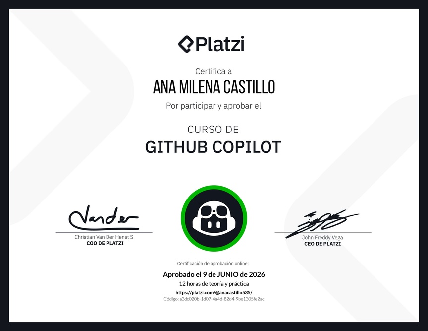 Diploma del Curso de GitHub Copilot