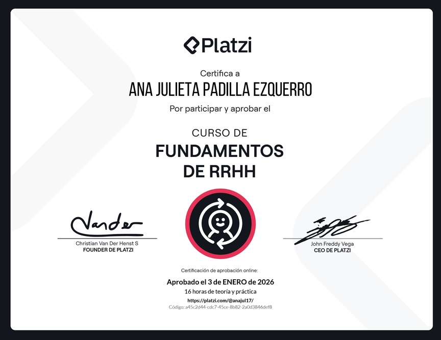 Diploma del Curso de Fundamentos de Recursos Humanos