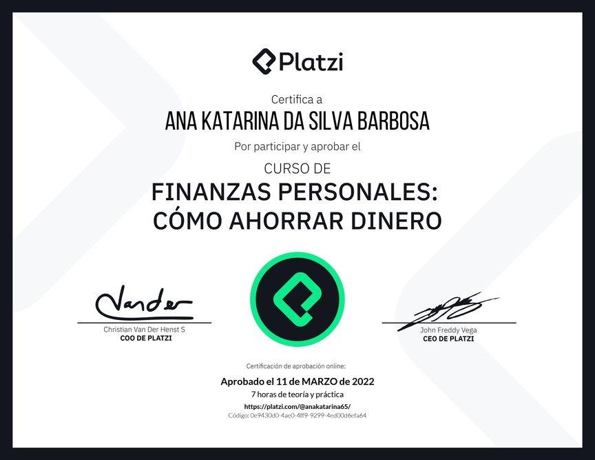 Diploma del Curso de Estrategias de Ahorro y Planificación Financiera
