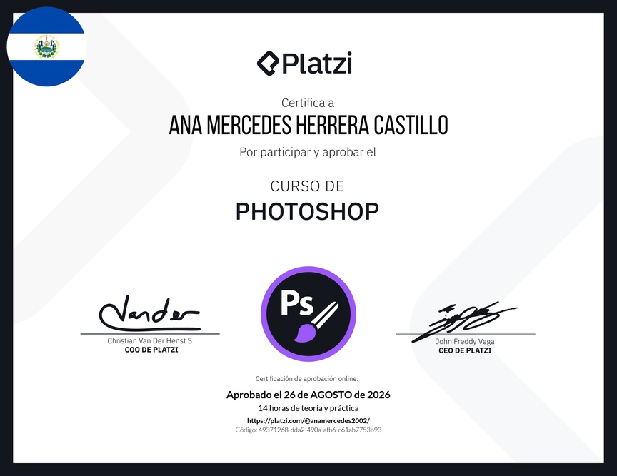 Diploma del Curso de Photoshop
