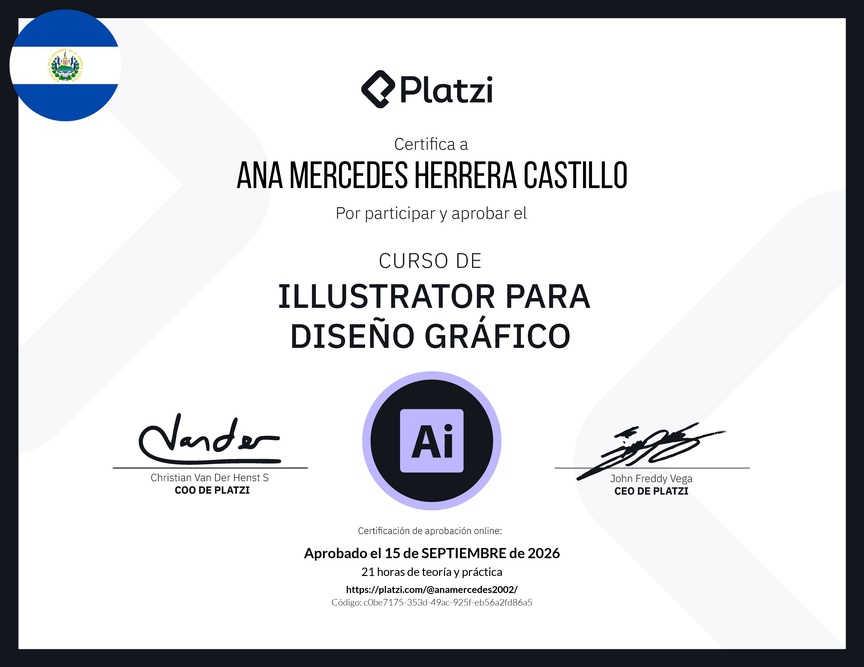 Diploma del Curso de Illustrator para Diseño Gráfico