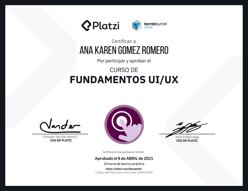 Diploma del Curso de Fundamentos UI/UX