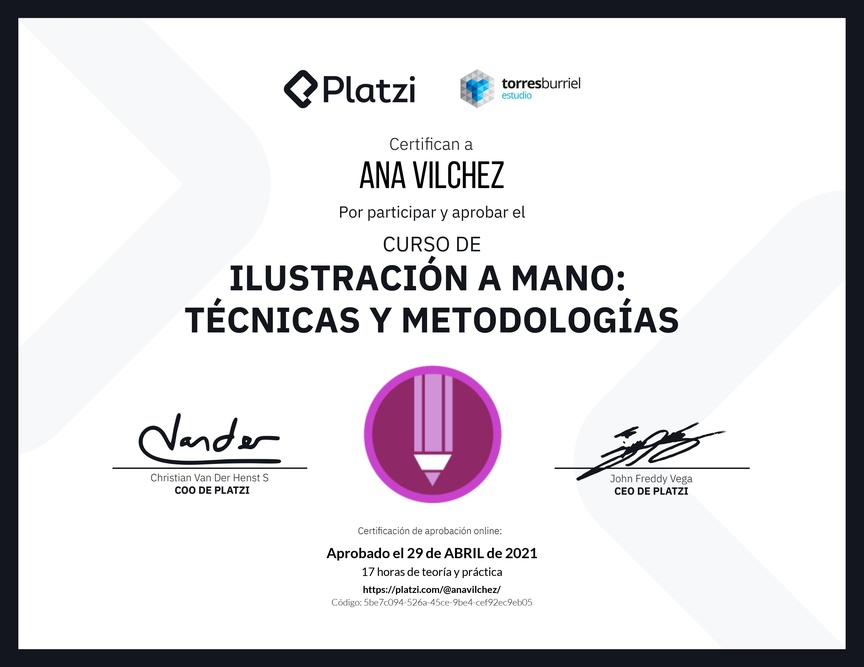 Diploma del Curso de Ilustración a Mano: Técnicas y Metodologías