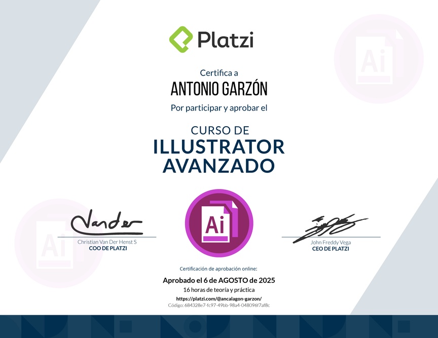 Diploma del Curso de Illustrator Avanzado