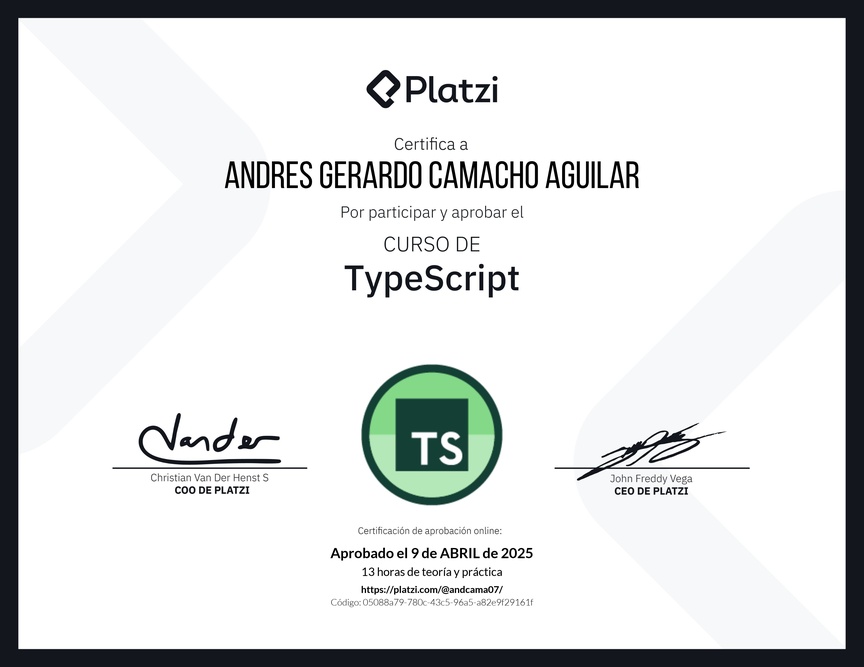 Diploma del Curso de TypeScript