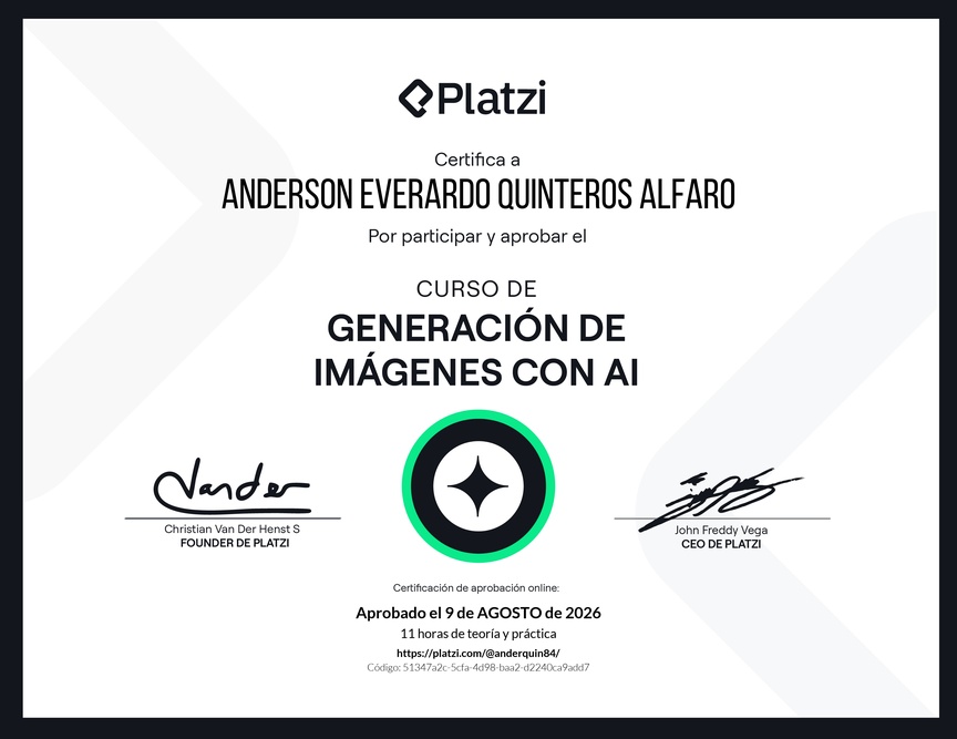 Diploma del Curso de Generación de Imágenes con IA