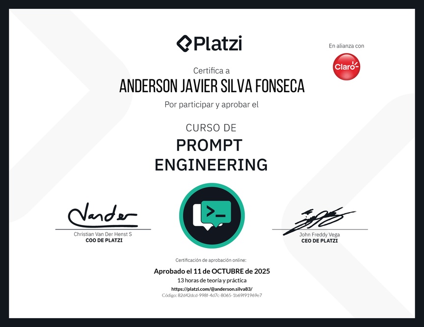 Diploma del Curso de Prompt Engineering