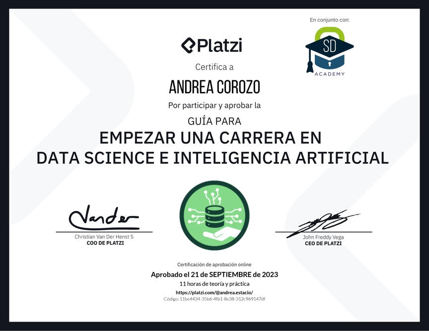 Diploma de Guía para Empezar una Carrera en Data Science e Inteligencia Artificial