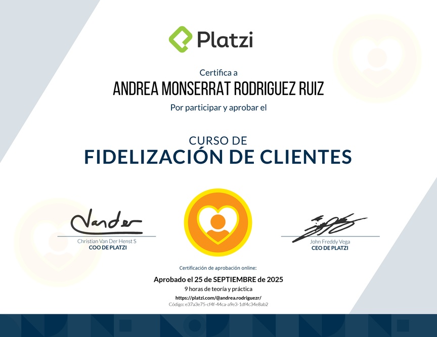 Diploma del Curso de Fidelización de Clientes