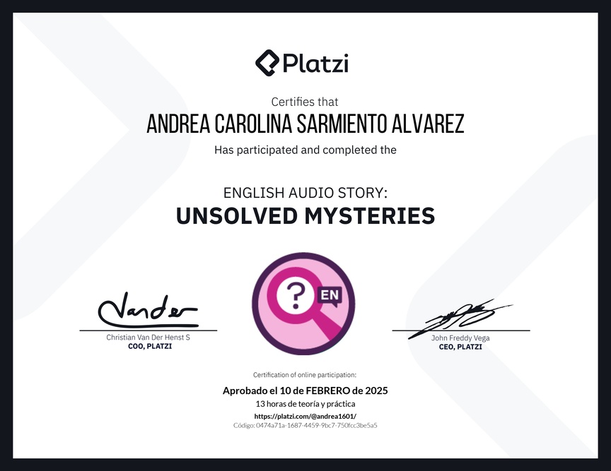 Diploma de Audio Historia en Inglés: Misterios sin Resolver