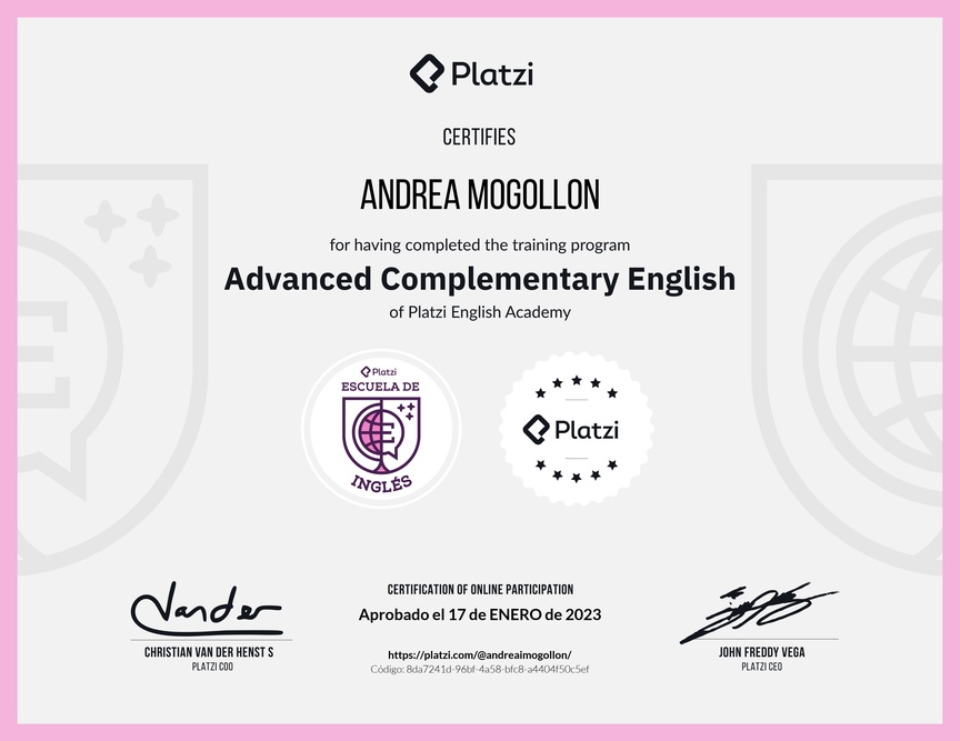 Diploma de la Ruta de Aprendizaje de Inglés Avanzado Complementario - Deprecated