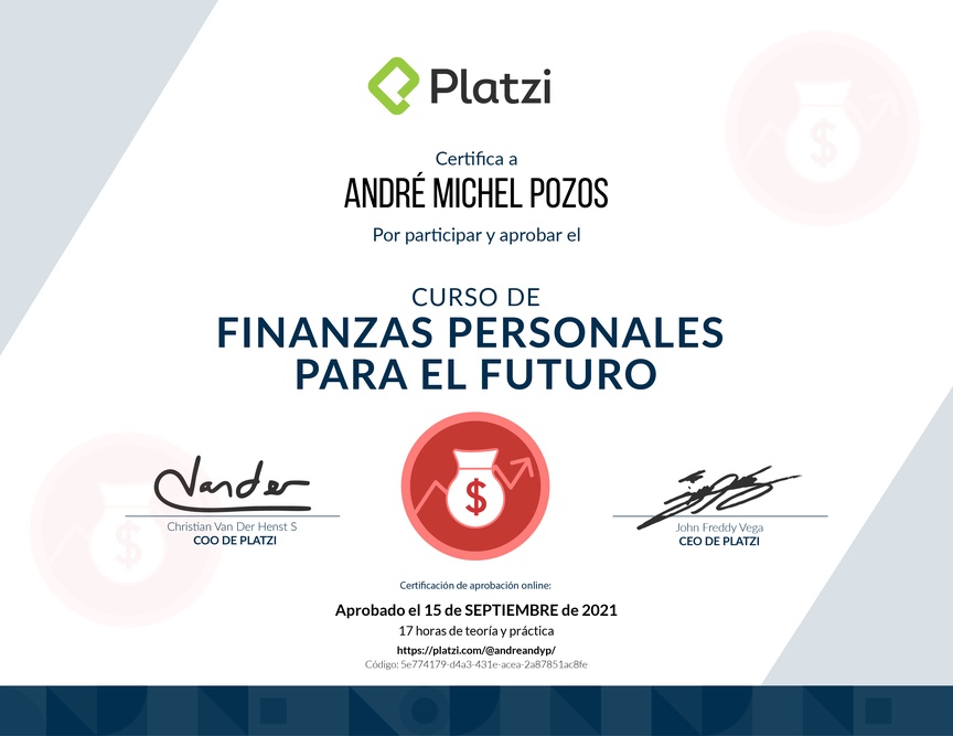 Diploma del Curso de Planificación Financiera para el Futuro