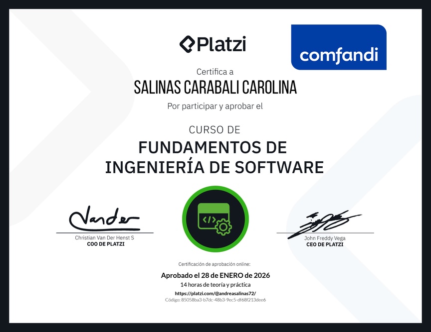 Diploma del Curso de Fundamentos de Ingeniería de Software