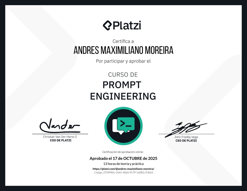 Diploma del Curso de Prompt Engineering