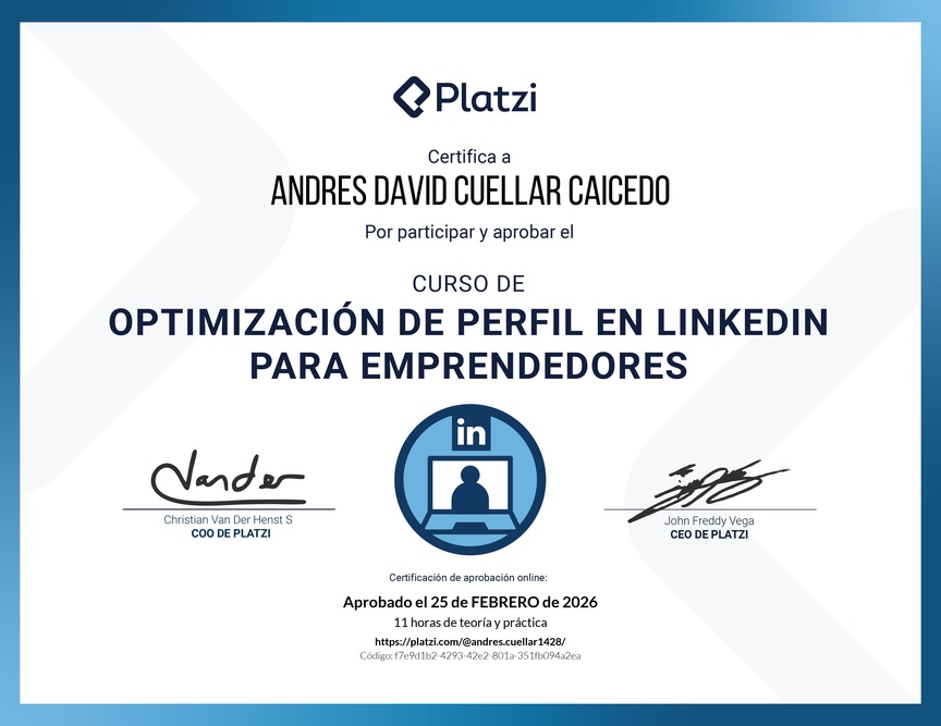 Diploma del Curso de Posicionamiento Profesional en LinkedIn