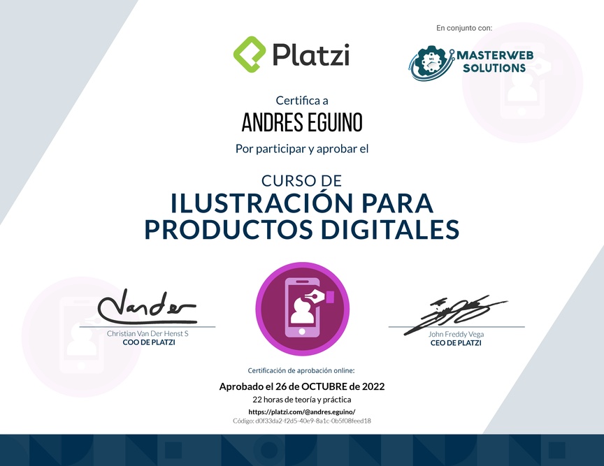 Diploma del Curso de Ilustración en Productos Digitales