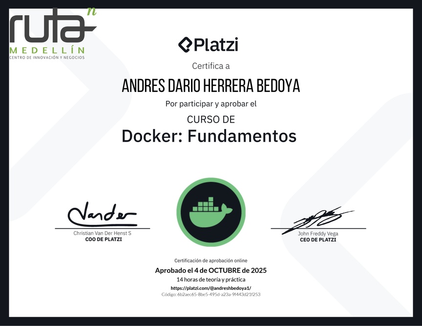 Diploma del Curso de Docker: Fundamentos