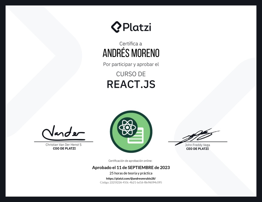 Diploma del Curso de React.js