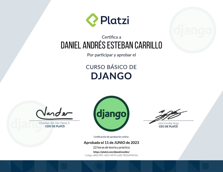 Diploma del Curso Básico de Django