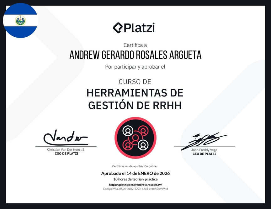 Diploma del Curso de Herramientas de Gestión de RRHH