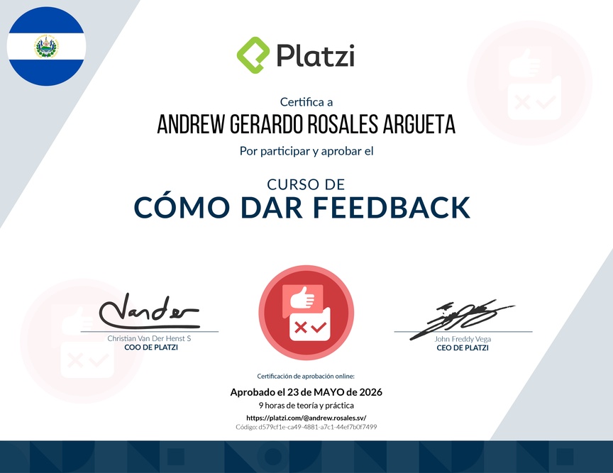 Diploma de Audiocurso de Cómo Dar Feedback
